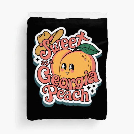 Sweet as a Georgia Peach Sticker.t-shits Duvet Covers