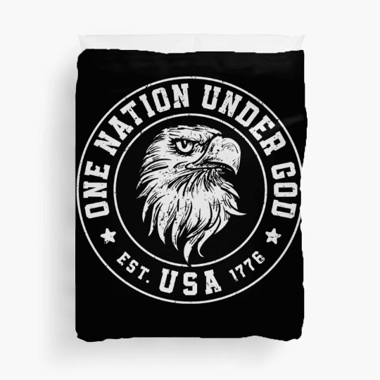 One Nation Under God Est. USA 1776 American Eagle Duvet Covers