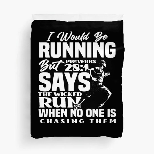 Proverbs Of The Bible - Proverbs 28:1 Running Duvet Covers