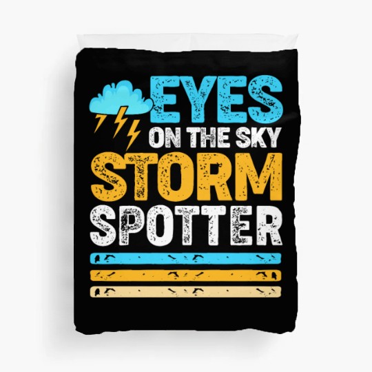 Retro Meteorologist Eyes On The Sky Strom Spotter Duvet Covers