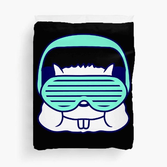 Cute DJ Hamster Party Animal Guinea Pig Pet Face Duvet Covers