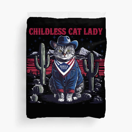 Childless Cat Lady For Kamala Duvet Covers