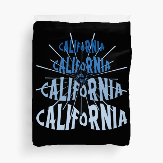 California West Coast Golden State Blue Graphic Duvet Covers