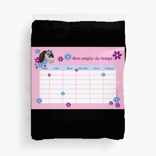 Timetable for Kids - Pony Flowers pink - French Duvet Covers