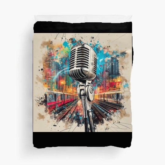 NYC Microphone AT Subway Duvet Covers