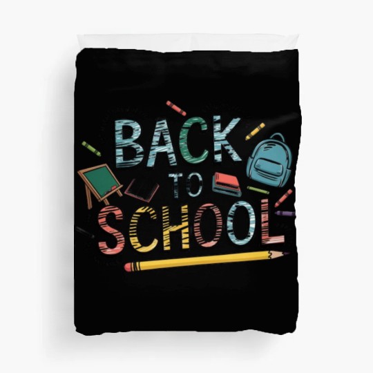 back to school on kids Duvet Covers