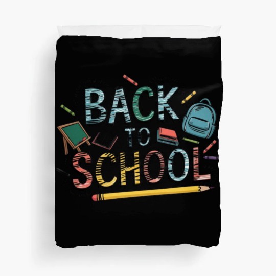 back to school on kids Duvet Covers