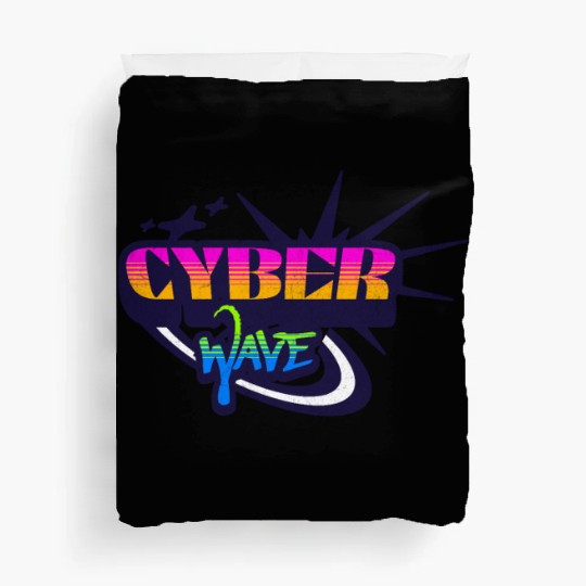 Cyber Wave - Neon Streetwear for Y2K fans Duvet Covers