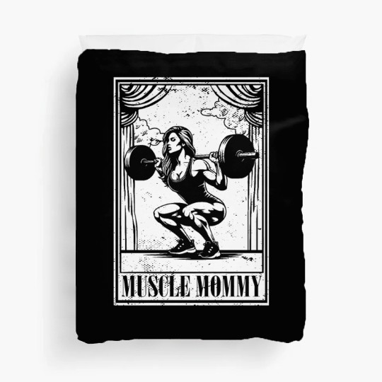 Tarot Cards Muscle Mommy Squatting Barbell Duvet Covers