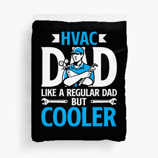 HVAC Dad But Cooler HVAC Technician Fathers Day Duvet Covers