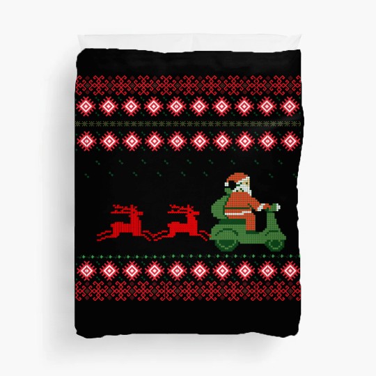Funny Santa Motorcycle Christmas Duvet Covers