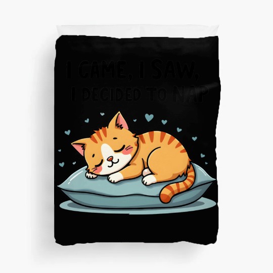 Cute Cat Nap Lover Funny Sleepy Naptime Humor Duvet Covers