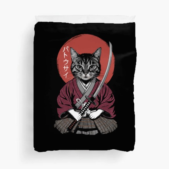 Neko Battousai Samurai Cat Classic Duvet Covers