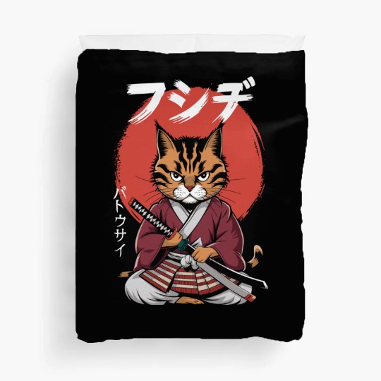 Neko Battousai Samurai Cat Classic Duvet Covers