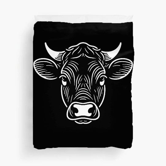 Cow face cows design farm animal art path1 Duvet Covers