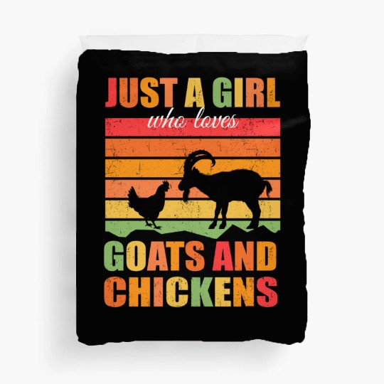 ute Just A Girl Who Loves Chickens Goats Farmer Duvet Covers