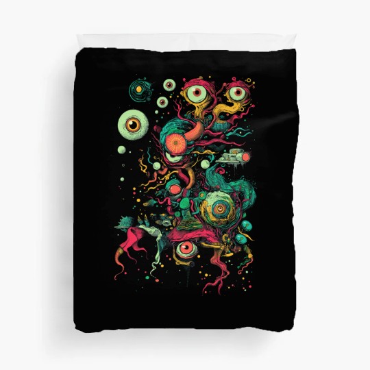 Weirdcore Aesthetic Eyes Eyeball Branches Dreamcor Duvet Covers