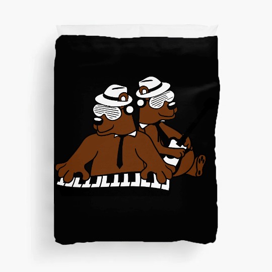 2 Cool Brown Bear Team Friends Playing Band Music Duvet Covers