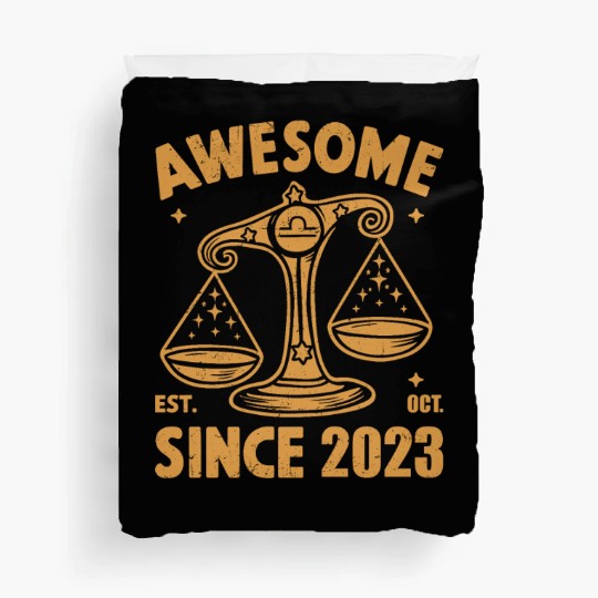 Awesome Since 2023 Libra Zodiac Birthday October Duvet Covers