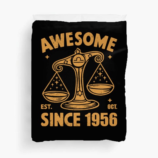 Awesome Since 1956 Libra Zodiac Birthday October Duvet Covers