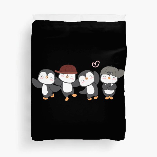 Penguin Famila, funny penguin , penguin logo Duvet Covers