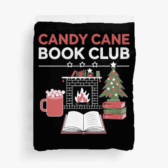 Bookish Christmas Candy Cane Book Club Bookish Duvet Covers
