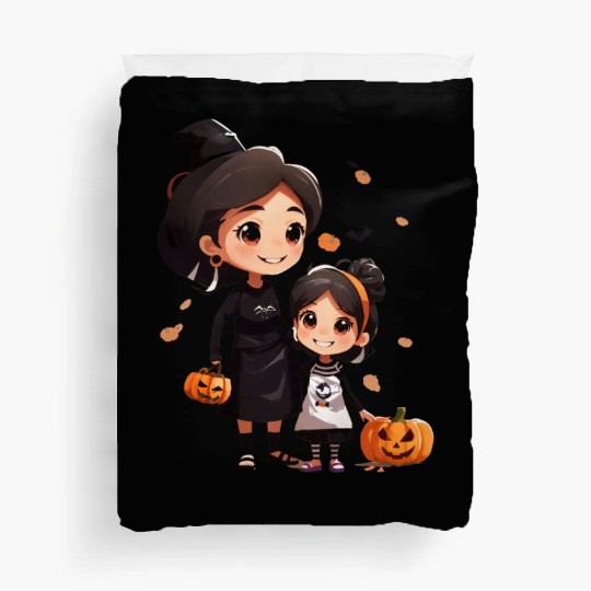 Mother and Daughter Halloween Trick-or-Treat Fun Duvet Covers