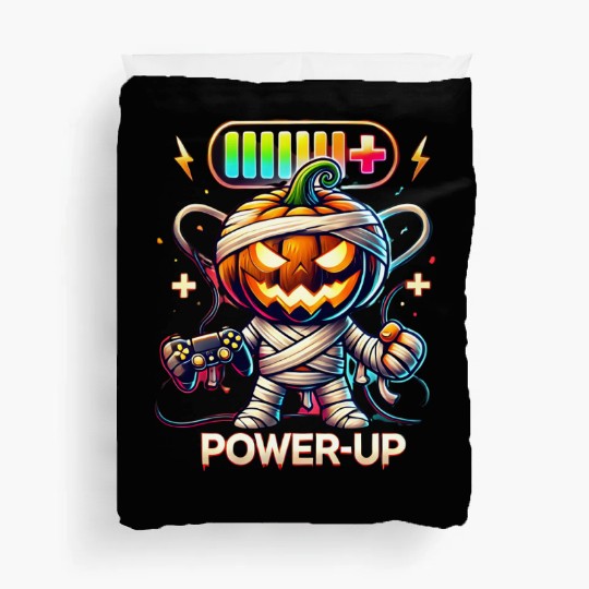 Pumpkin Mummy Gamer Wrapped in Halloween Fun Duvet Covers