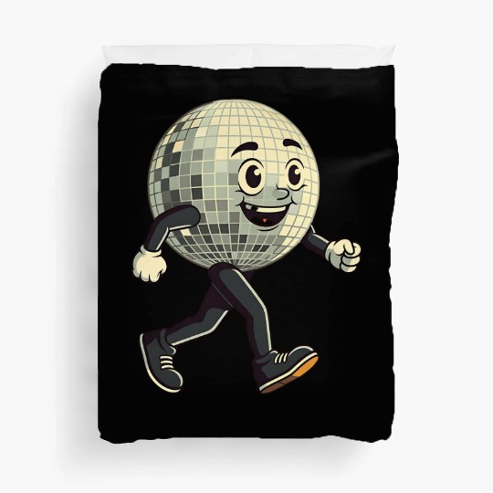 Disco Ball Walking - Retro Funk in Motion Duvet Covers