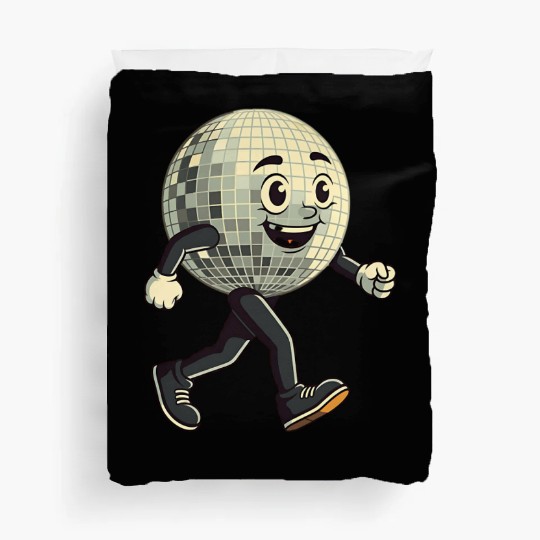 Disco Ball Walking - Retro Funk in Motion Duvet Covers