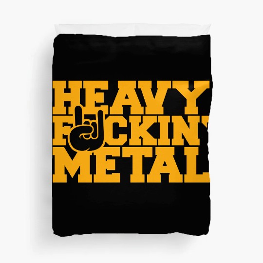 Heavy F#ckin' Metal Hard Rock Fun Music Text Quote Duvet Covers