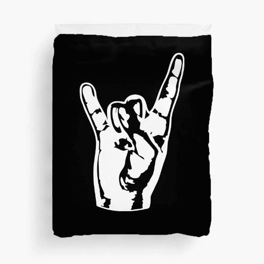 Heavy Metal Fun Hard Rock Music Horns Hand Gesture Duvet Covers