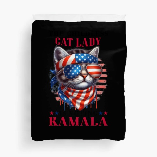 Childless Cat Lady Voting Kamala Harris Duvet Covers