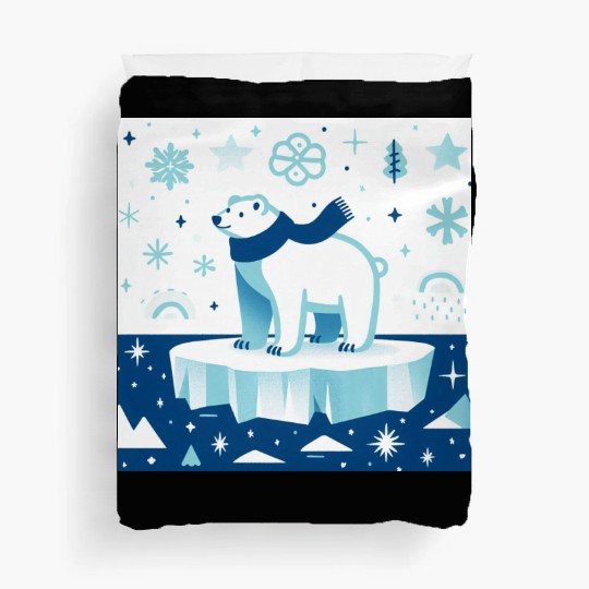 Polar Bear in Winter Wonderland Duvet Covers