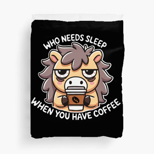 Sleepy Coffee Lover Horse – Funny Coffee Addict C Duvet Covers