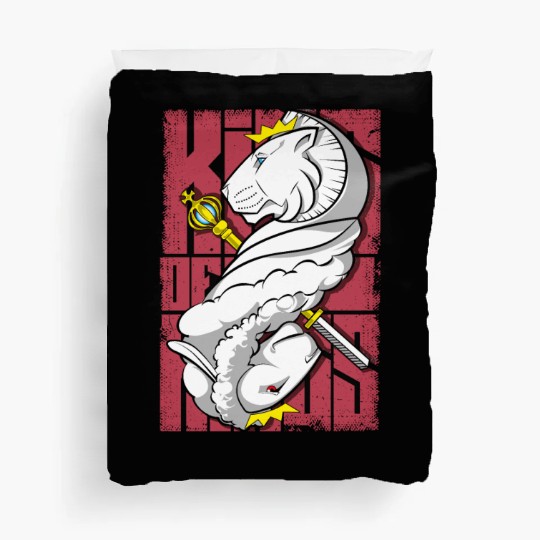 Lion King and the Holy Lamb Christian Art Duvet Covers