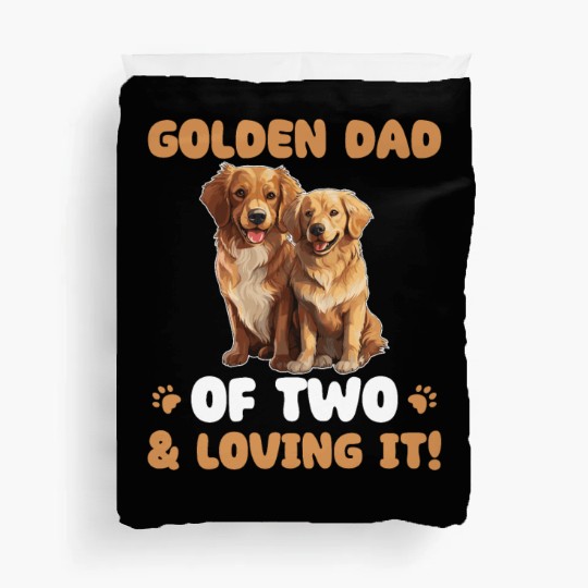Golden Retriever Golden Dad Of Two Duvet Covers