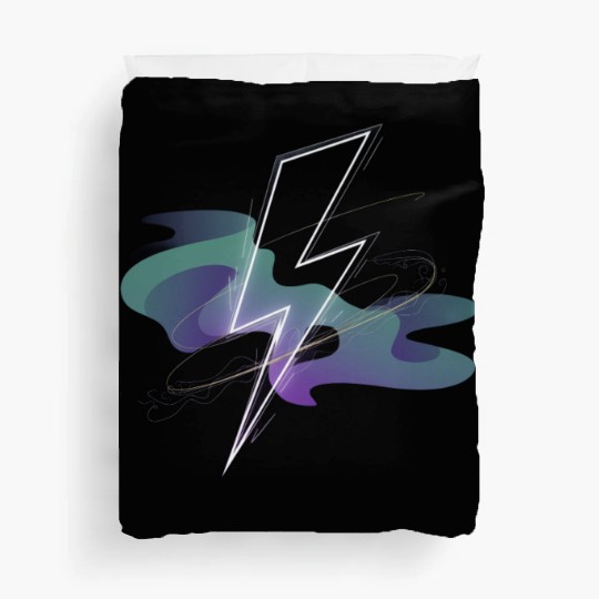 Electric Aurora: Lightning Meets Northern Lights Duvet Covers