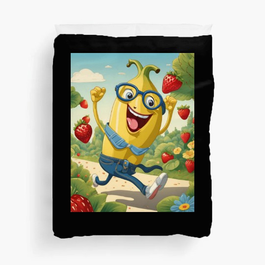 The laughed banana colourful design. Duvet Covers