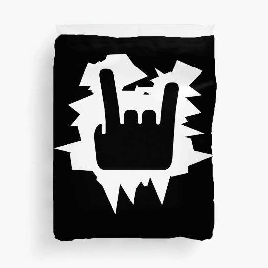 Heavy Metal Fun Hard Rock Music Horns Hand Gesture Duvet Covers