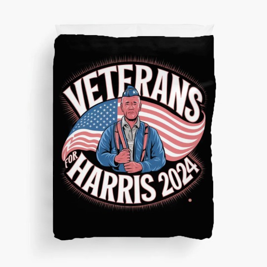 Veterans Stand with Kamala Harris 2024 Duvet Covers