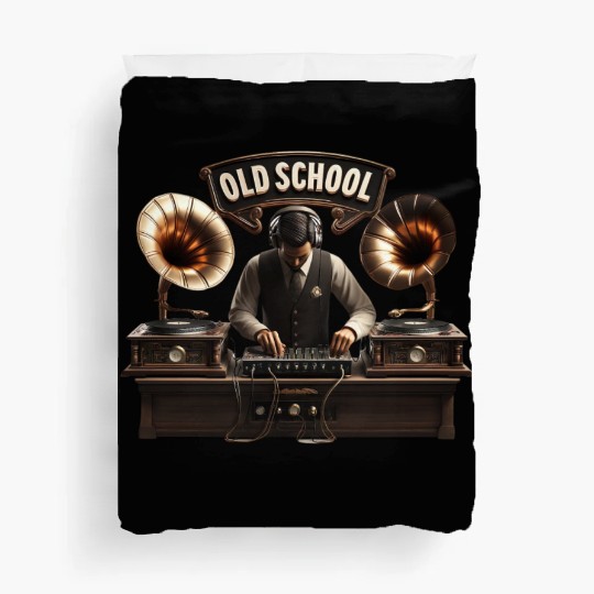Old School DJ Retro Vibes Duvet Covers