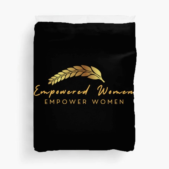 Black and Gold Empowered Women Duvet Covers