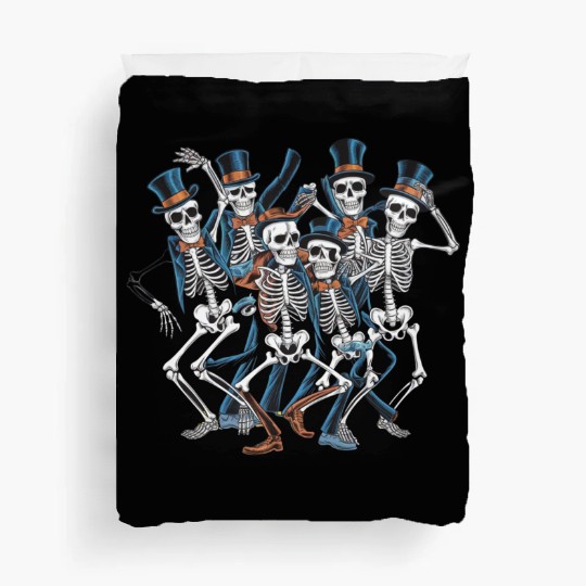 Let's Dance Dancing Skeleton Skull Duvet Covers