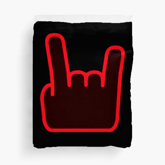 Heavy Metal Fun Hard Rock Music Horns Hand Gesture Duvet Covers