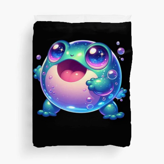 funny cute green frog Duvet Covers