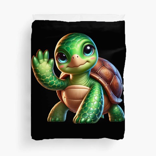 Adorable Waving Turtle Duvet Covers