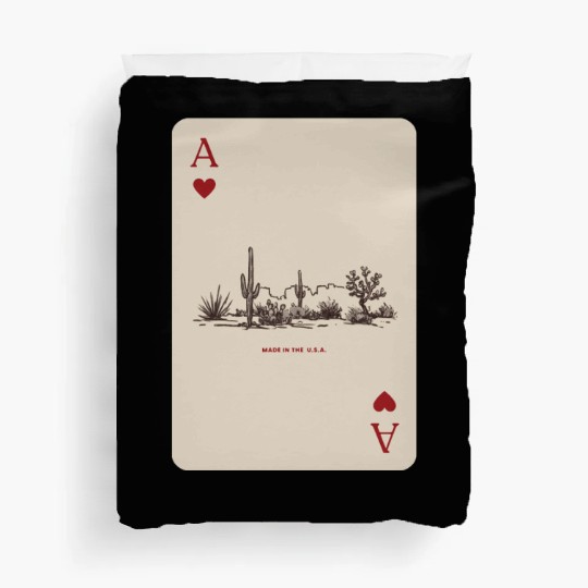 Desert Playing Card Vintage Western Landscape Duvet Covers