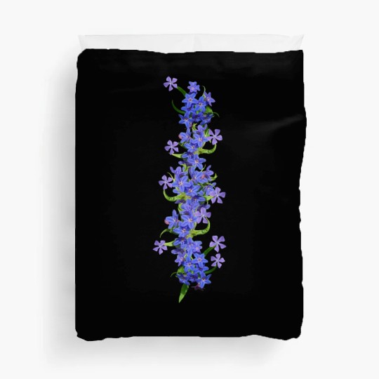 evergreen blue flowers blue blooms Duvet Covers