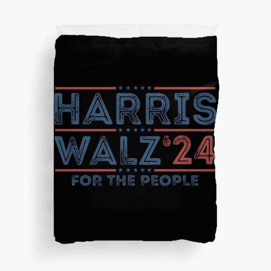 Harris Walz 2024 Funny Cat Election Kamala Harris Duvet Covers